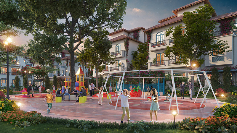 Công viên Valencia 1 và 2 là không gian để cư dân có thể “đốt cháy” năng lượng với sân chơi thể thao màu sắc lễ hội