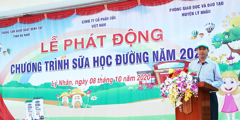 Ông Lương Mạnh Đoàn - Trưởng phòng y tế huyện Lý Nhân chia sẻ tại lễ phát động