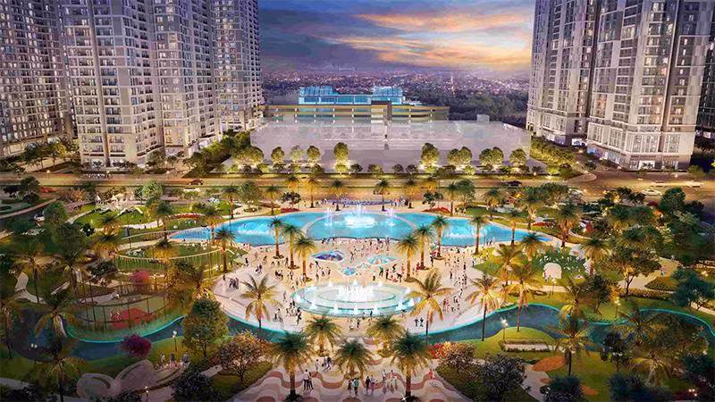 Quảng trường The Ocean View rộng 15 nghìn m2 là 1 trong hàng trăm tiện ích tại P1 – The Pavilion, đảm bảo cư dân có cuộc sống đẳng cấp, thời thượng