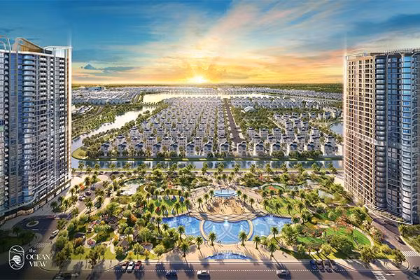 Tòa P1 thuộc phân khu The Pavilion sở hữu tầm nhìn đắt giákhi thu trọn quảng trường The Ocean View