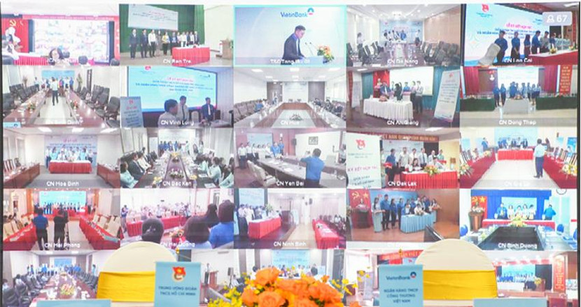 Lễ ký kết giữa các chi nhánh VietinBank và các tỉnh/thành đoàn được tổ chức đồng loạt tại 63 tỉnh thành trên cả nước