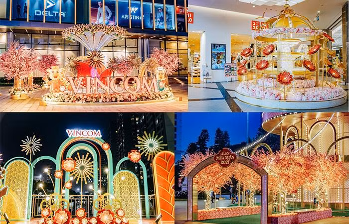 Các TTTM Vincom được trang hoàng rực rỡ, đem đến không khí Tết cho người dân