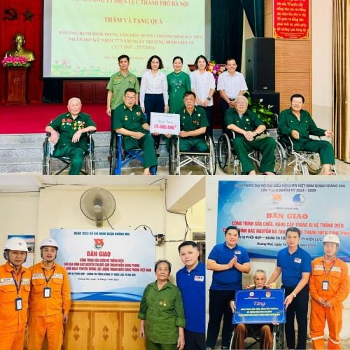 Cán bộ công nhân viên EVNHANOI thăm hỏi động viên gia đình thương binh liệt sĩ, người có công với cách mạng