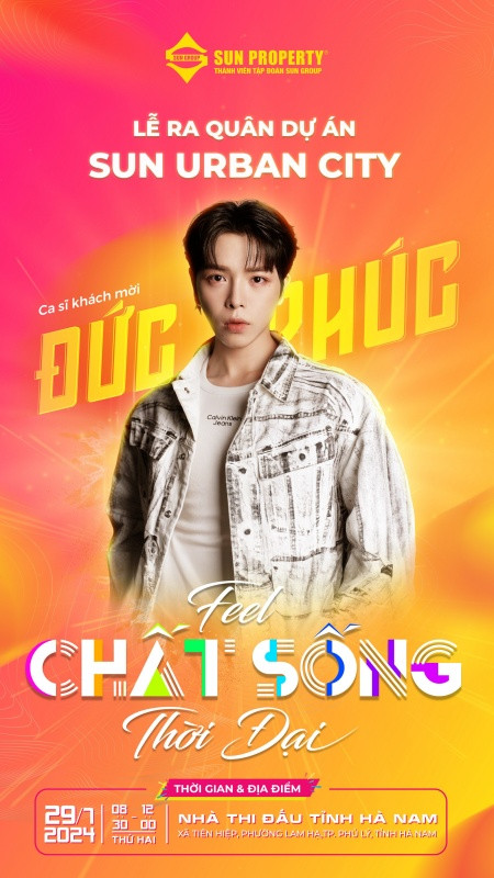 Ca sĩ Đức Phúc sẽ tham dự sự kiện.