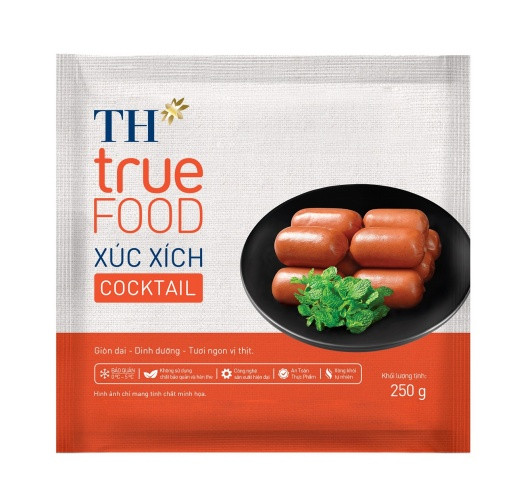 Xúc xích cocktail, sản phẩm mới ra mắt năm nay thuộc bộ sản phẩm TH true FOOD. Xúc xích cocktail, sản phẩm mới ra mắt năm nay thuộc bộ sản phẩm TH true FOOD.