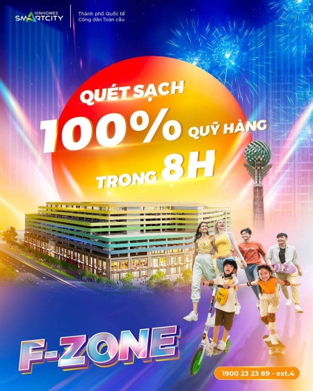 F-Zone đã bán hết 100% quỹ hàng ra đợt đầu trong 8 giờ đầu tiên - một kỷ lục mới của thị trường phía Tây Thủ đô