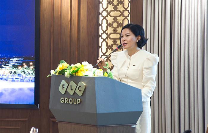 Bà Võ Thị Thùy Dương (Phó TGĐ tập đoàn FLC) chia sẻ về cơ hội hợp tác và những nhu cầu về nguồn nhân sự chất lượng cao.