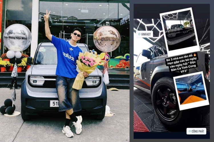 Chiếc VinFast VF 3 nguyên bản và sau khi được Công Phát “hô biến”. Chiếc VinFast VF 3 nguyên bản và sau khi được Công Phát “hô biến”.