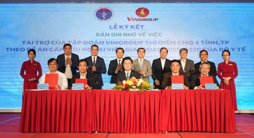 Vingroup đã ký kết Biên bản ghi nhớ hợp tác (MOU) triển khai thí điểm 'Đề án cấp cứu ngoại viện cấp quốc gia' với 4 địa phương là Hải Phòng, Hà Tĩnh, Khánh Hòa và Kiên Giang Vingroup đã ký kết Biên bản ghi nhớ hợp tác (MOU) triển khai thí điểm 'Đề án cấp cứu ngoại viện cấp quốc gia' với 4 địa phương là Hải Phòng, Hà Tĩnh, Khánh Hòa và Kiên Giang