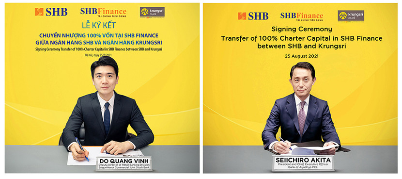 Đây là một trong những bước cuối cùng trong lộ trình chuyển nhượng vốn điều lệ của SHB tại SHB Finance cho Ngân hàng Krungsri của Thái Lan – thành viên chiến lược thuộc Tập đoàn MUFG – Nhật Bản