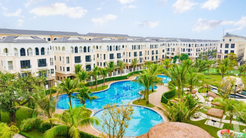 Không gian sống nghỉ dưỡng tại mỗi phân khu với tiện ích xanh của mặt nước, cây xanh bao quanh