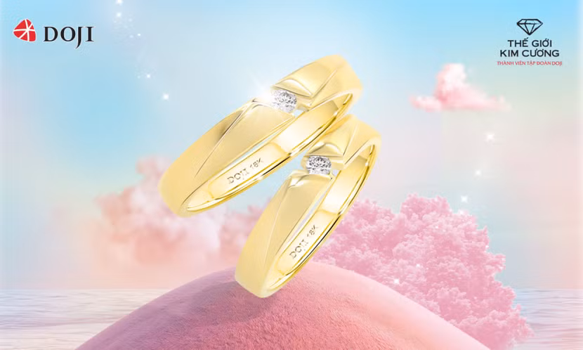 Nhẫn cưới đính kim cương tự nhiên giá chỉ từ 6 triệu đồng