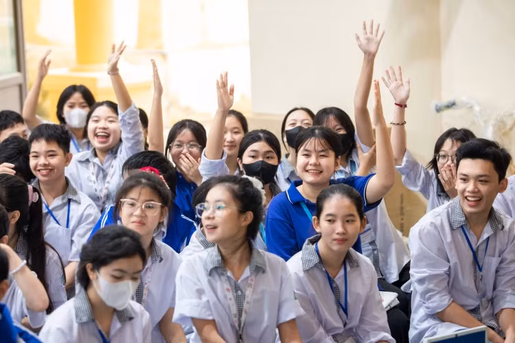 Các em học sinh tại trường THPT Tam Nông (Phú Thọ)