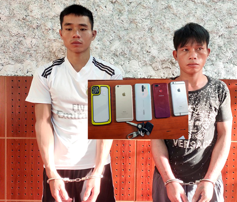 Đối tượng Chức và Quảng cùng tang vật