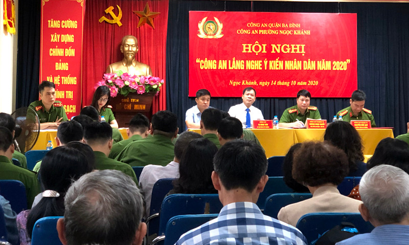 Hội nghị "Công an lắng nghe ý kiến nhân dân năm 2020" do CAP Ngọc Khánh tổ chức với sự tham gia đóng góp ý kiến của đông đảo người dân, đặc biệt đa số ý kiến biểu dương, đóng góp quý báu đối với lực lượng CSKV