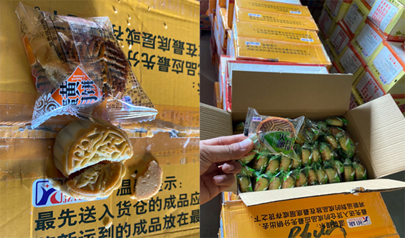 Hàng hóa chủ yếu là bánh nướng các loại do Trung Quốc sản xuất