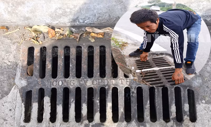 Đối tượng Lợi tại hiện trường các vụ trộm cắp nắp cống, hố ga