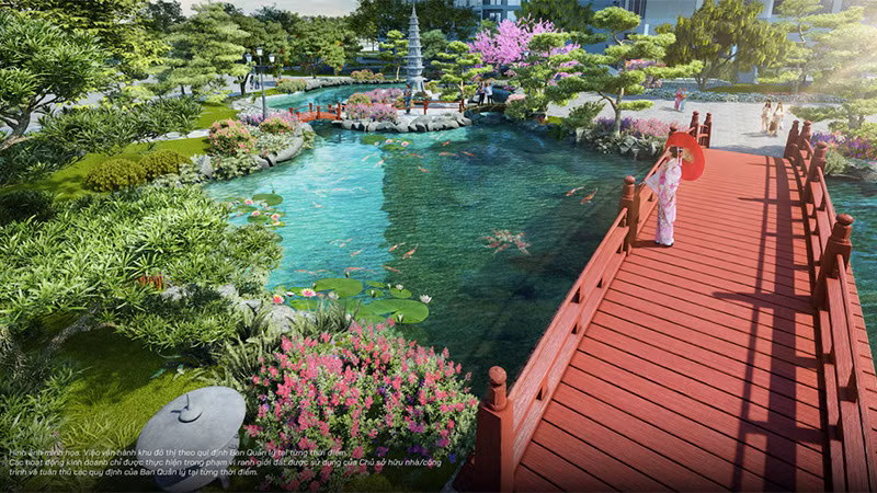 Vườn Nhật sẽ tạo nên “chất” sống riêng cho cư dân The Zenpark – an nhiên, tĩnh lặng giữa thành phố biển hồ sôi động