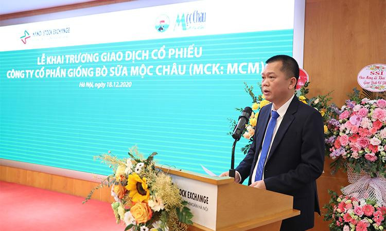 Ông Phạm Hải Nam, Tổng Giám đốc công ty Mộc Châu Milk phát biểu về sự kiện có tính cột mốc này của công ty Ông Phạm Hải Nam, Tổng Giám đốc công ty Mộc Châu Milk phát biểu về sự kiện có tính cột mốc này của công ty