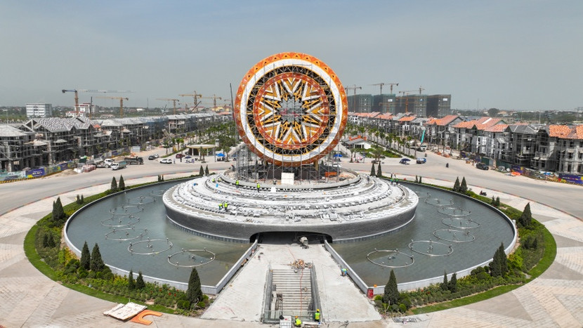 Biểu tượng trống Đọi Tam khổng lồ sắp hoàn thiện.