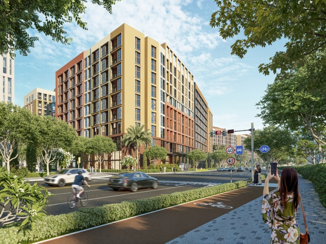 Căn hộ Park Residence với hệ cửa kính lớn tăng khả năng kết nối với thiên nhiên (Ảnh: Sun Property)