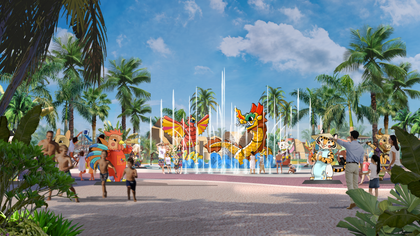 Công viên còn gây ấn tượng với chủ đề Múa rối nước truyền thống