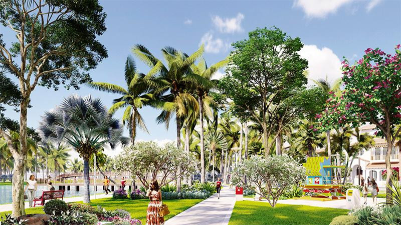 Không gian xanh mát ven sông Đơ tạo nên bầu không khí nghỉ dưỡng đậm chất nhiệt đới tại Sun Riverside Village. Ảnh phối cảnh minh họa. Không gian xanh mát ven sông Đơ tạo nên bầu không khí nghỉ dưỡng đậm chất nhiệt đới tại Sun Riverside Village. Ảnh phối cảnh minh họa.