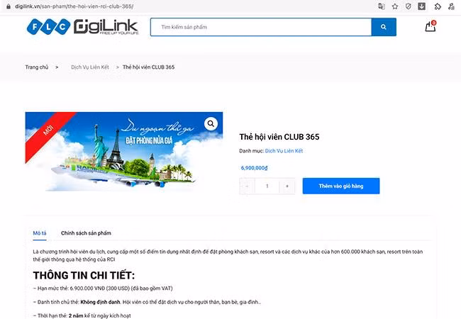 Thẻ hội viên Club 365 được giao dịch trên sàn DigiLink với giá chỉ 6.900.000 đồng