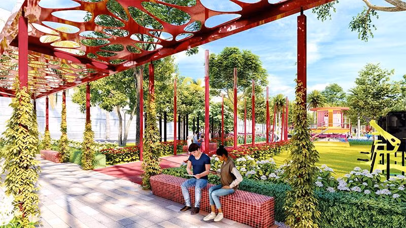 Hệ thống công viên với đầy đủ tiện ích mang đến những trải nghiệm ấn tượng cho cư dân và du khách. Ảnh phối cảnh minh họa.