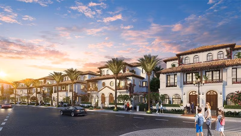 Cảm hứng Miami thể hiện trong từng đường nét kiến trúc của dự án. Ảnh phối cảnh minh họa.