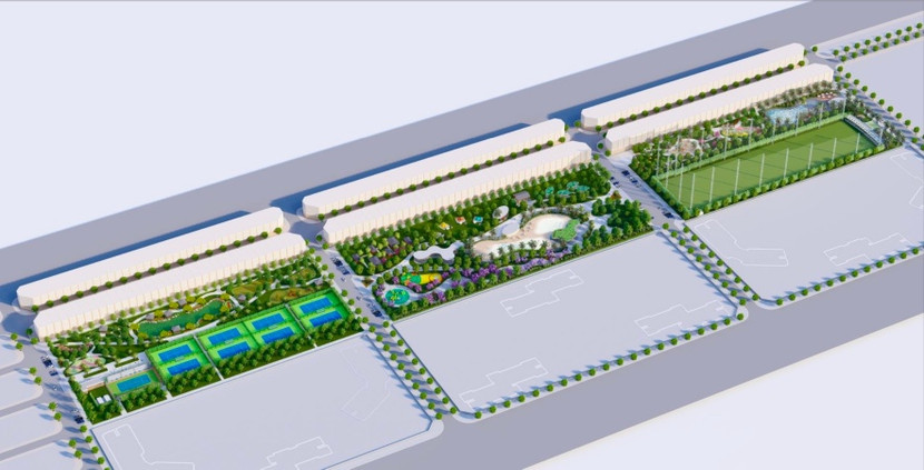 Phối cảnh tổng thể công viên Empire Park với không gian xanh ngập tràn và các tiện ích thể thao được bố trí hợp lý, hài hòa với cảnh quan thiên nhiên, mang lại “lợi ích kép” khỏe cả về thể chất và tinh thần” (ảnh minh họa tiện ích) Phối cảnh tổng thể công viên Empire Park với không gian xanh ngập tràn và các tiện ích thể thao được bố trí hợp lý, hài hòa với cảnh quan thiên nhiên, mang lại “lợi ích kép” khỏe cả về thể chất và tinh thần” (ảnh minh họa tiện ích)