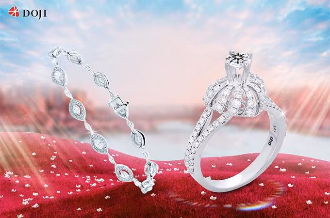 Tạo sức hút riêng với Trang sức kim cương DOJI