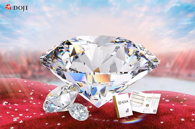 Kim cương viên DOJI đáp ứng đầy đủ các tiêu chuẩn 4C