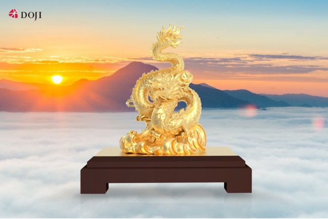 Tượng Kim Long phù hợp đặt trên bàn làm việc, hướng ra phía đông