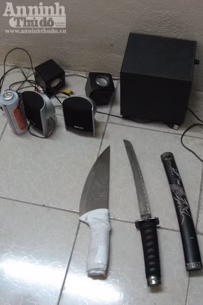 Trần Quốc Việt cùng tang vật thu giữ