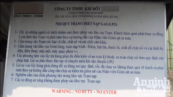 Nội quy nhiều Trạm chiết nạp gas trên địa bàn Hà Nội chỉ để... bày