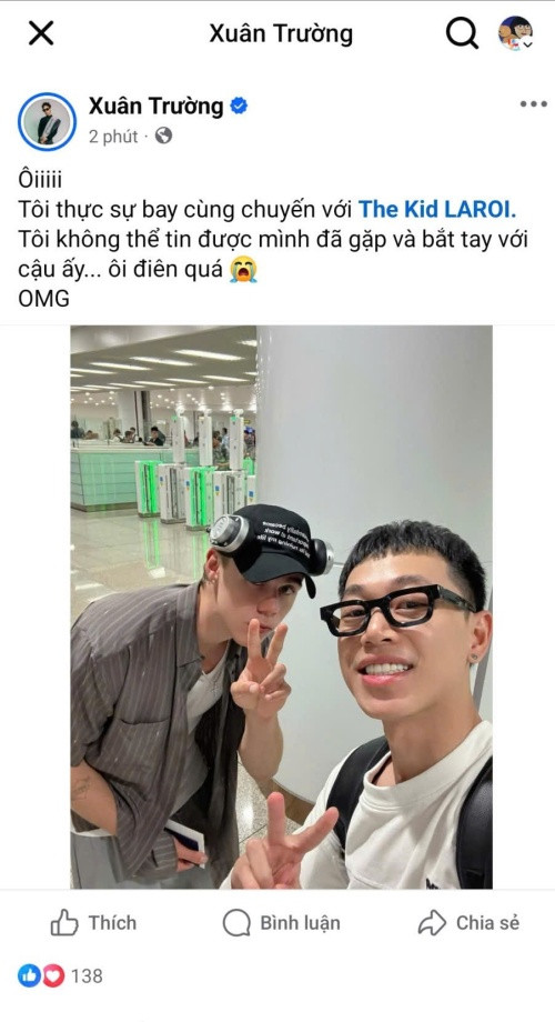 Double2T vô tình thành “fan may mắn” - ảnh FBNV