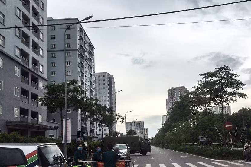 Khu chung cư Đền Lừ 3, nơi sẽ là khu điều trị bệnh nhân Covid-19 không triệu chứng, hoặc triệu chứng nhẹ ở Hà Nội