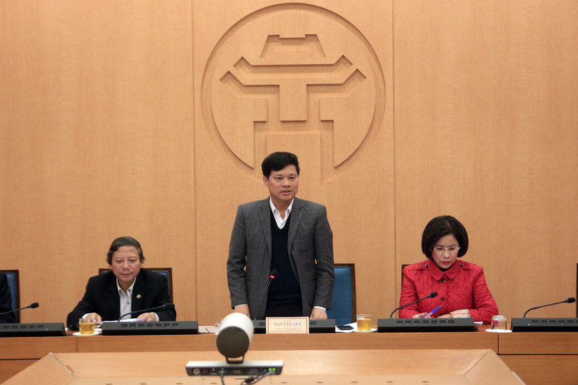 Ông Ngô Văn Quý, thay mặt Ban Chỉ đạo phòng dịch bệnh Covid-19 TP phát biểu tại phiên họp