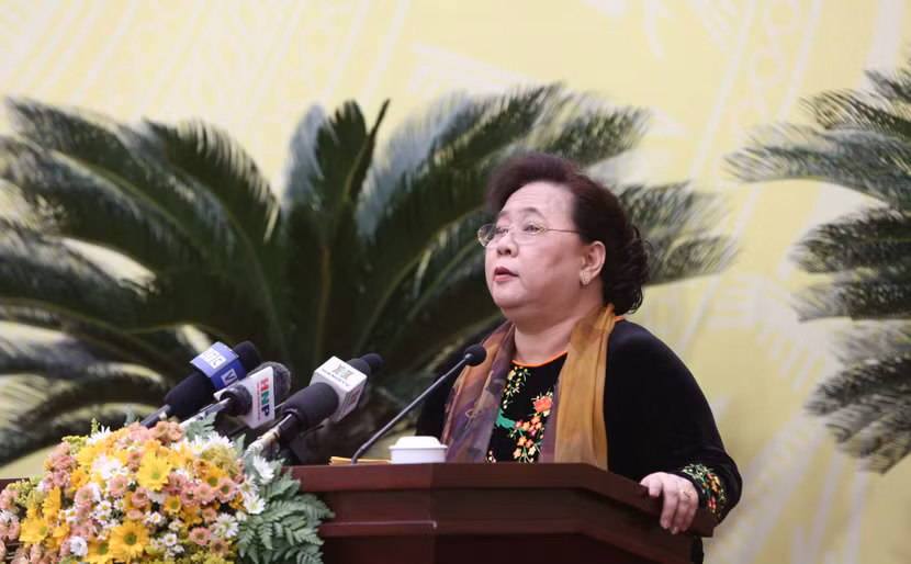 Nguyên Chủ tịch HĐND TP Nguyễn Thị Bích Ngọc phát biểu tại kỳ họp HĐND TP chiều 9-12