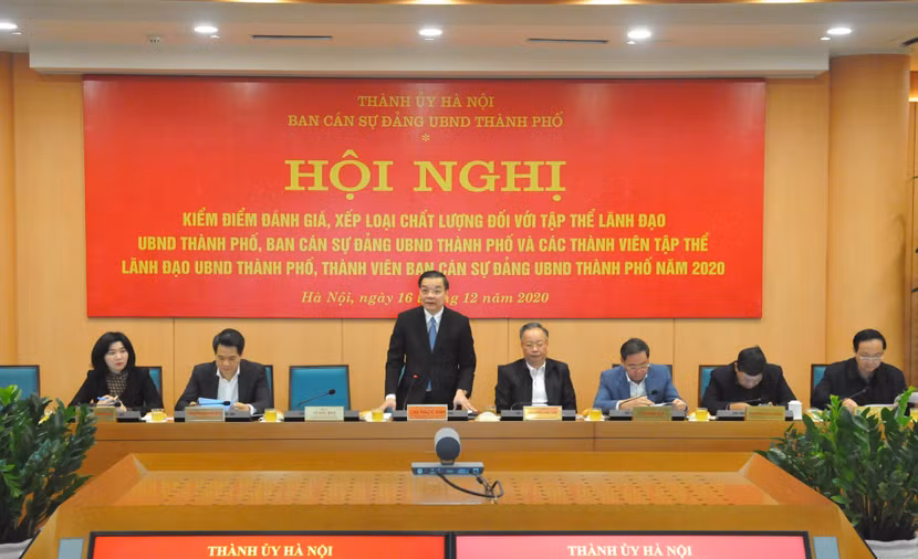 Chủ tịch UBND TP Chu Ngọc Anh phát biểu tại hội nghị