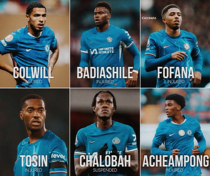 6 trung vệ của Chelsea gặp vấn đề, không thể thi đấu