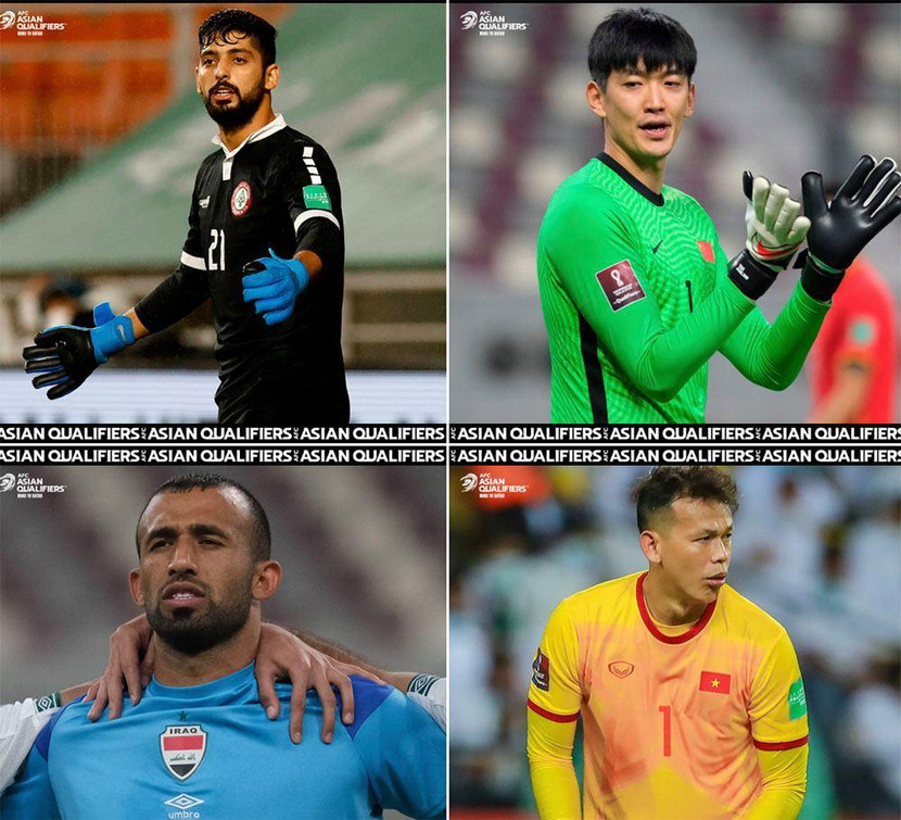 Tấn Trường (áo vàng) trong 4 thủ môn được AFC nhắc tới