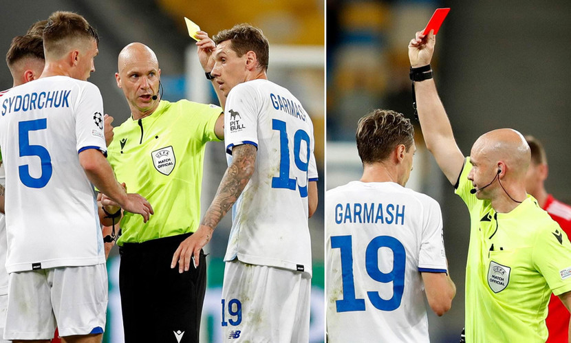 Anthony Taylor rút thẻ vàng và thẻ đỏ liên tiếp với Garmash