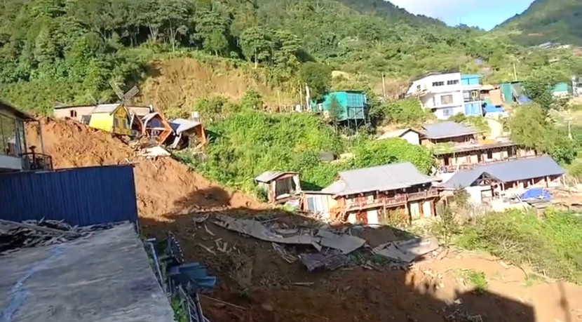 Hiện trường vụ sạt lở ở xã Tà Xùa