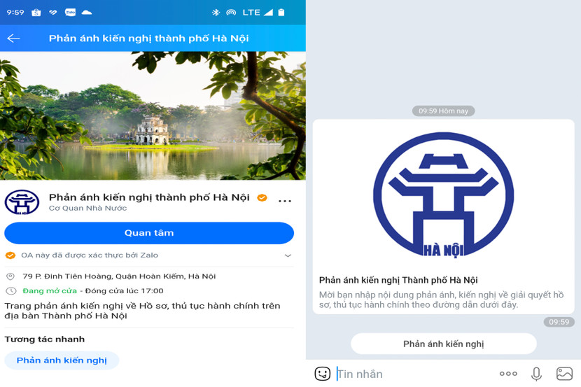 Hà Nội vận hành kênh Zalo tiếp nhận phản ánh, kiến nghị của người dân và doanh nghiệp