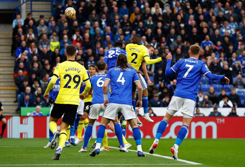 Rudiger trong pha mở tỉ số cho Chelsea