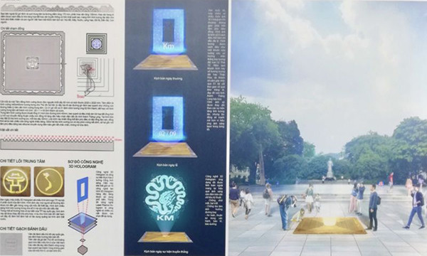 Phương án thiết kế Km0 đạt giải nhất Cuộc thi thiết kế công trình cột mốc Km0 do quận Hoàn Kiếm tổ chức