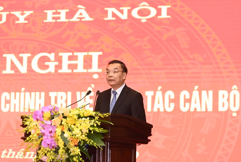 Tân Phó Bí thư Thành ủy Hà Nội Chu Ngọc Anh phát biểu tại hội nghị Tân Phó Bí thư Thành ủy Hà Nội Chu Ngọc Anh phát biểu tại hội nghị