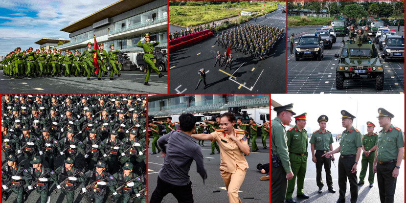 Nhìn từ flycam buổi hợp luyện diễu binh, diễu hành ấn tượng của Công an Hà Nội chuẩn bị cho Ngày hội vì Thủ đô bình yên ảnh 19